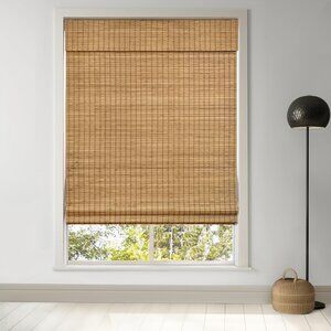 LazBlinds Cordless Bamboo Roman Shades, 32.5" W x 64" H